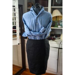 Halogen Black Lined Linen Pencil Skirt Size 8